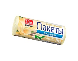 Мешки для мусора 30 л, ароматизированные, Ваниль, бежевые, в рулоне 20 шт., ПНД, 9 мкм, 560х530 мм, GRIFON Aroma, 101-020 V в Мурманске