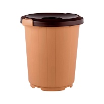 Мусорный бак с крышкой - воронкой на колесах 105 л бежевый 105 бежевый в Мурманске Мусорный бак с крышкой - воронкой на колесах 105 л бежевый 105 бежевый в Мурманске