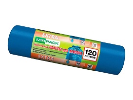 Мешки для мусора 120 л, синие, в рулоне 10 шт., ПНД, 14 мкм, 1100х700 мм, EXTRA, ex1201802 в Мурманске Мешки для мусора 120 л, синие, в рулоне 10 шт., ПНД, 14 мкм, 1100х700 мм, EXTRA, ex1201802 в Мурманске