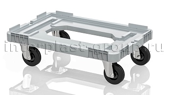 Тележка пластиковая с отверстием без тормозов серая в Мурманске