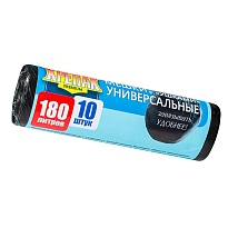 Мешки для мусора 180 л, с ушками, черные, в рулоне 10 шт., ПНД, 20 мкм, 1150х800 мм, Крепак, 4607075710498 в Мурманске Мешки для мусора 180 л, с ушками, черные, в рулоне 10 шт., ПНД, 20 мкм, 1150х800 мм, Крепак, 4607075710498 в Мурманске