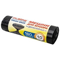Мешки для мусора 160 л, черные, в рулоне 10 шт., ПВД, 30 мкм, 1200х900 мм, LAIMA ULTRA, 607694 в Мурманске