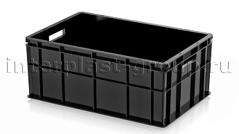 Ящик для молока, мяса, овощей и фруктов сплошной усиленный черный в Мурманске