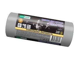 Мешки для мусора 240 л, ароматизированные, серые, в рулоне 10 шт., ПВД 40 мкм, 1500х1100 мм, СИЛАЧИ, sil240111101 в Мурманске