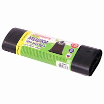 Мешки для мусора 120 л, черные, в рулоне 10 шт., ПНД, 11 мкм, 1020х670 мм, Любаша, 608093 в Мурманске