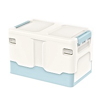 Ящик пластиковый складной белый, дно голубое, 370х240х240 мм в Мурманске Ящик пластиковый складной белый, дно голубое, 370х240х240 мм в Мурманске