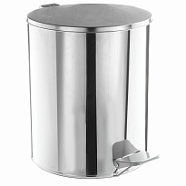 Ведро для мусора с педалью, усиленное, ТИТАН, 7 л, кольцо под мешок, нержавеющая сталь, хром в Мурманске Ведро для мусора с педалью, усиленное, ТИТАН, 7 л, кольцо под мешок, нержавеющая сталь, хром в Мурманске