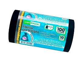 Мешки для мусора 100 л, черные, в рулоне 10 шт., ПВД, 70 мкм, 1000х600 мм, PREMIUM+, 1001076 в Мурманске