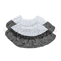 Бахилы бело-черные 1000 шт (500 пар), 48 мкм, двойная подошва, с одной резинкой, Эконом+ в Мурманске