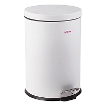 Ведро-контейнер для мусора (урна) с педалью LAIMA Classic, 12 л, белое, глянцевое, металл, со съемным внутренним ведром в Мурманске