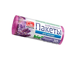 Мешки для мусора 30 л, ароматизированные, Лаванда, сиреневые, в рулоне 20 шт., ПНД, 9 мкм, 560х530 мм, GRIFON Aroma, 101-020 La в Мурманске
