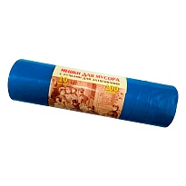 Мешки для мусора 100 л, с завязками, синие, в рулоне 10 шт., ПВД, 40 мкм, 840х670 мм, Концепция Быта Vitalux, 604933 в Мурманске