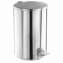 Ведро для мусора с педалью, усиленное, ТИТАН, 10 л, кольцо под мешок, нержавеющая сталь, хром в Мурманске